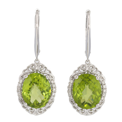 5.53ct Peridot & Diamond Earrings