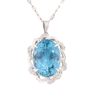 19.47ct Topaz & Diamond Pendant
