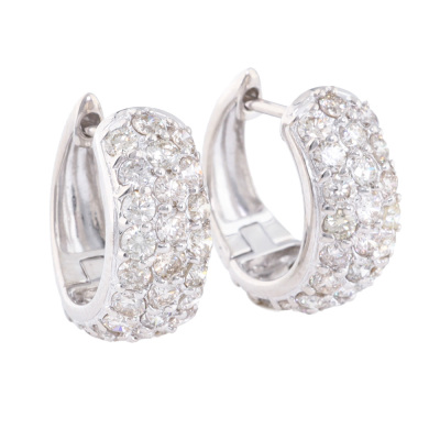 1.00ct Diamond Hoop Earrings