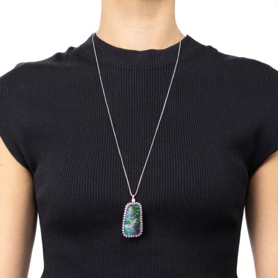 33.38ct Boulder Opal & Diamond Pendant