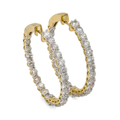 8.00ct Diamond Hoop Earrings