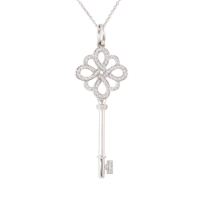 Tiffany & Co Knot Key Diamond Pendant