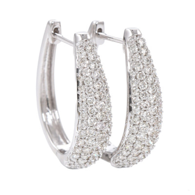 1.42ct Diamond Hoop Earrings