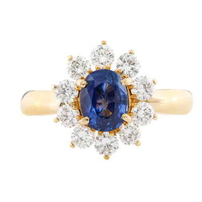 1.08ct Sapphire & Diamond Ring