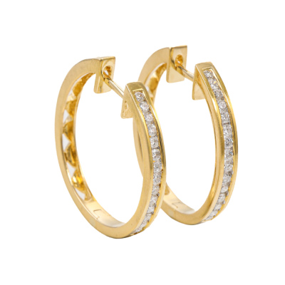 0.40ct Diamond Hoop Earrings