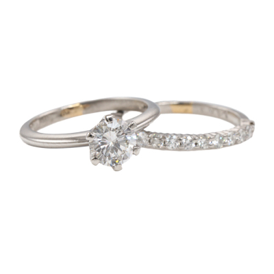 1.00ct Diamond Solitaire & Eternity Ring Set