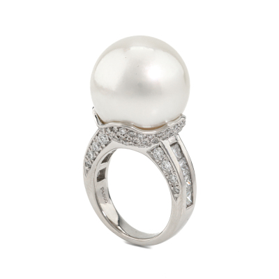 17.4mm South Sea Pearl & Diamond Ring
