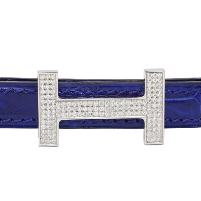 Hermes Lady Belt with Diamond Belt Buckle