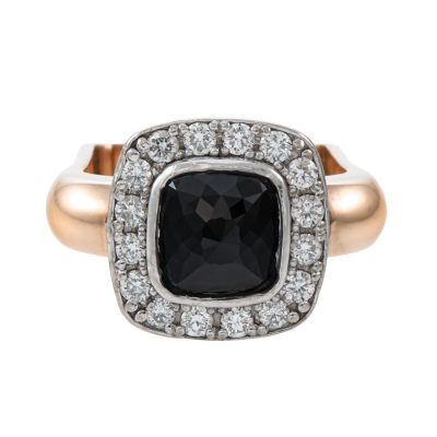 Black Diamond Halo Ring