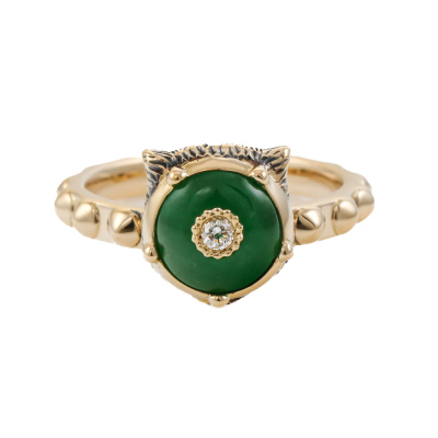 Gucci Le Marche De Merveille Jade & Diamond Ring