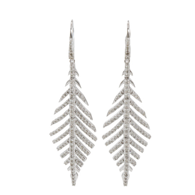 1.11ct Diamond Leaf Earrings