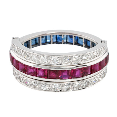 Ruby, Sapphire & Diamond Flip Over Ring