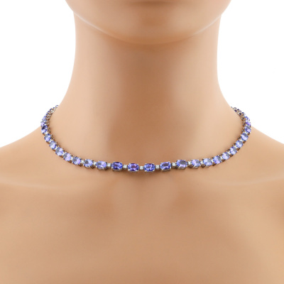 35.65ct Tanzanite & 1.77ct Diamond Necklace
