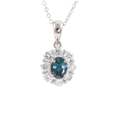 0.44ct Brazilian Alexandrite & Diamond Pendant GIA