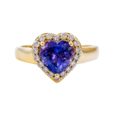1.47ct Tanzanite & Diamond Ring 14ct Gold