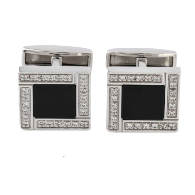 Bvlgari Bvlgari Onyx & Diamond Cufflinks