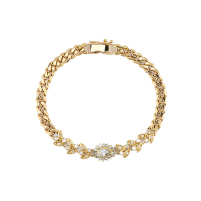 0.99ct Diamond 18ct Gold Bracelet 19.3g