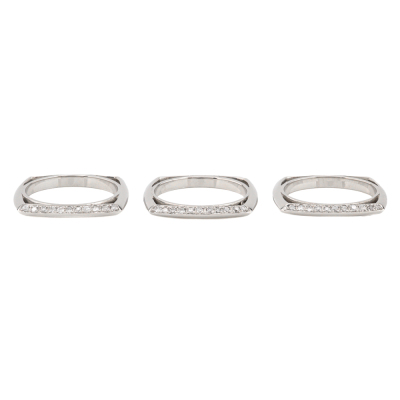 Set of 3 Diamond Stackable Rings