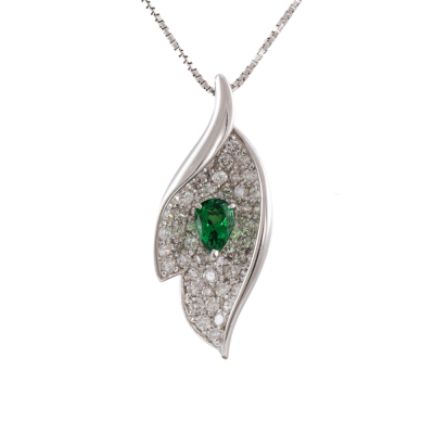 Tsavorite Garnet & Diamond Pendant