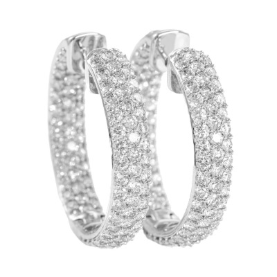 4.04ct Diamond Hoop Earrings