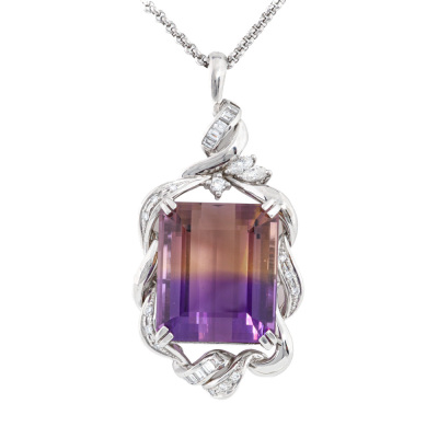 30.89ct Ametrine & Diamond Pendant