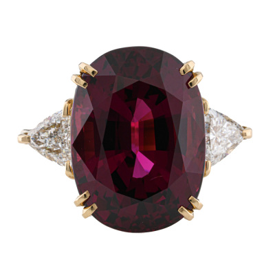 14.95ct Rhodolite Garnet & Diamond Ring