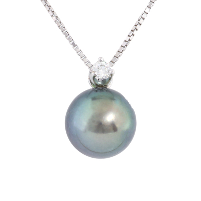 11.7mm Tahitian Pearl & Diamond pendant
