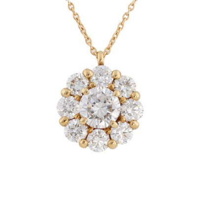 1.31ct Diamond Cluster Pendant