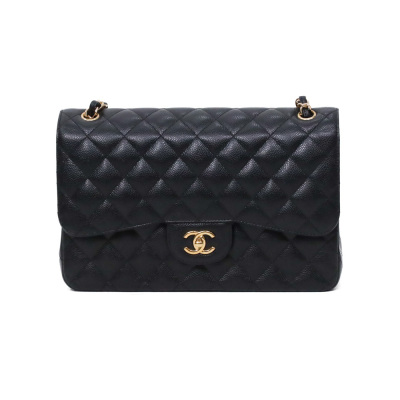 Chanel Large Black Caviar Double Flap Bag