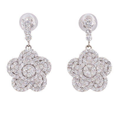 1.18ct Diamond Flower Earrings
