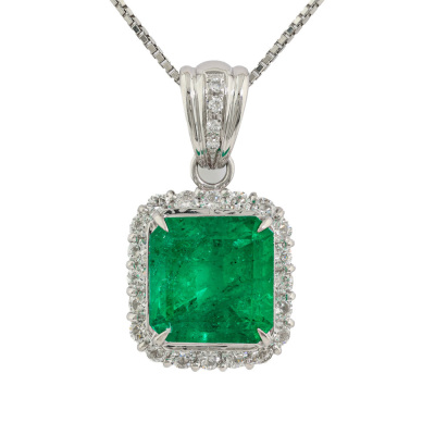 6.83ct Emerald & Diamond Pendant