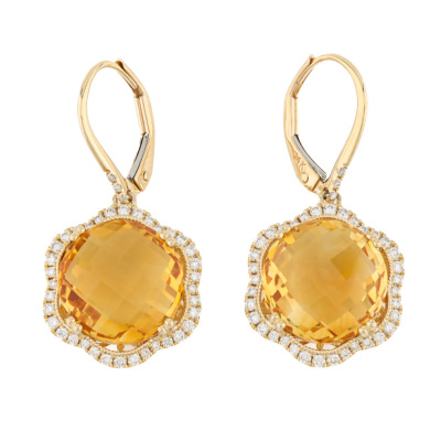 8.85ct Citrine & Diamond Earrings