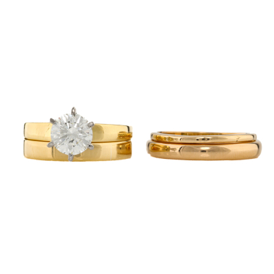 1.30ct Diamond Solitaire Ring & Three Band set