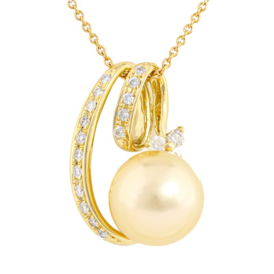 10.8mm Golden South Sea Pearl Pendant 18ct Gold