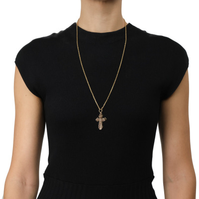 2 Cross Pendants 14ct Gold & 1 21ct Gold Chain 18.3g