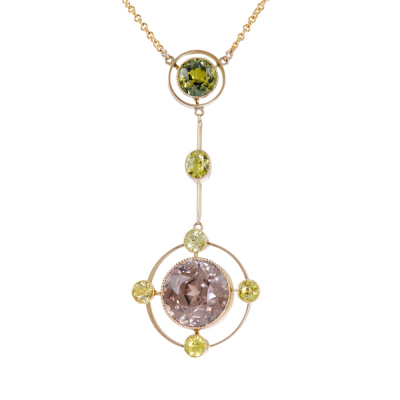 10.00ct Zircon & Peridot Drop Pendant