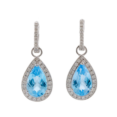 4.66ct Topaz & Diamond Earrings