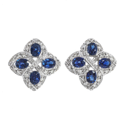 1.20ct Sapphire & 0.34ct Diamond Earrings
