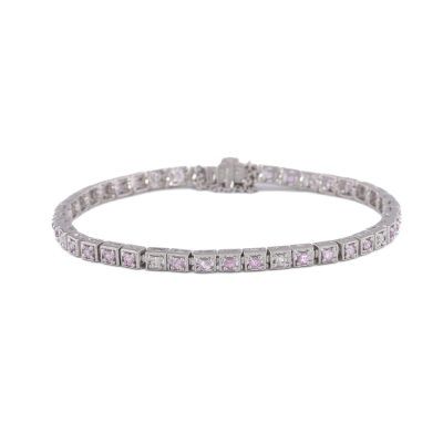 1.52ct Pink Sapphire & Diamond Bracelet