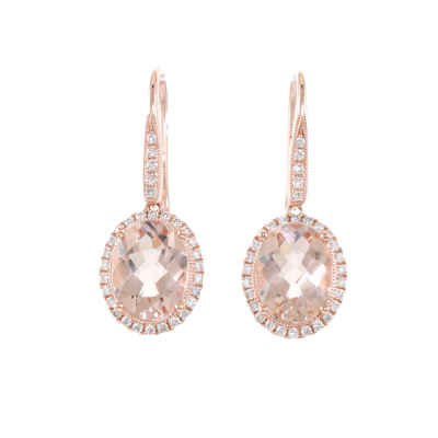 3.33ct Morganite & Diamond Earrings