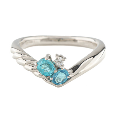 0.36ct Paraiba Tourmaline & Diamond Ring