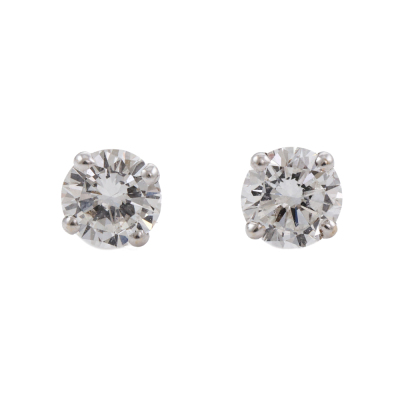 2 Pairs of Diamond Studs Set