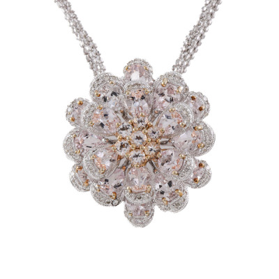 4.73ct Morganite & Diamond Pendant 18ct Gold