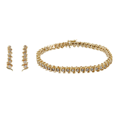 2.00ct Diamond Bracelet & Matching Earrings