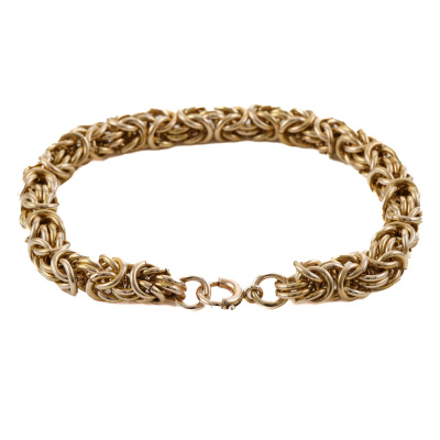 9ct Gold Byzantine Chain Bracelet 32.9g