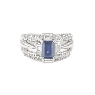 1.45ct Sapphire and 0.87ct Diamond Ring