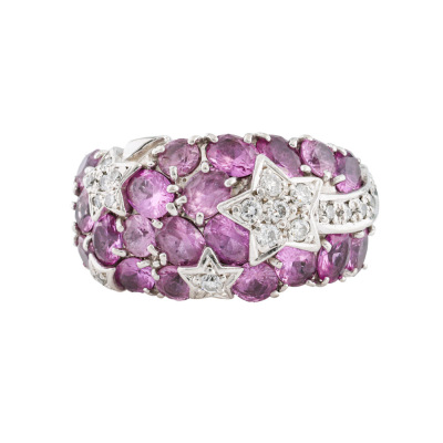 3.22ct Pink Sapphire & Diamond Ring