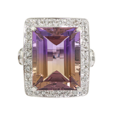 12.00ct Ametrine & Diamond Ring