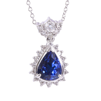 1.57ct Sapphire & Diamond Pendant