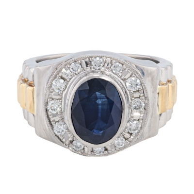 2.63ct Sapphire & Diamond Ring 18ct & PT 25.9g